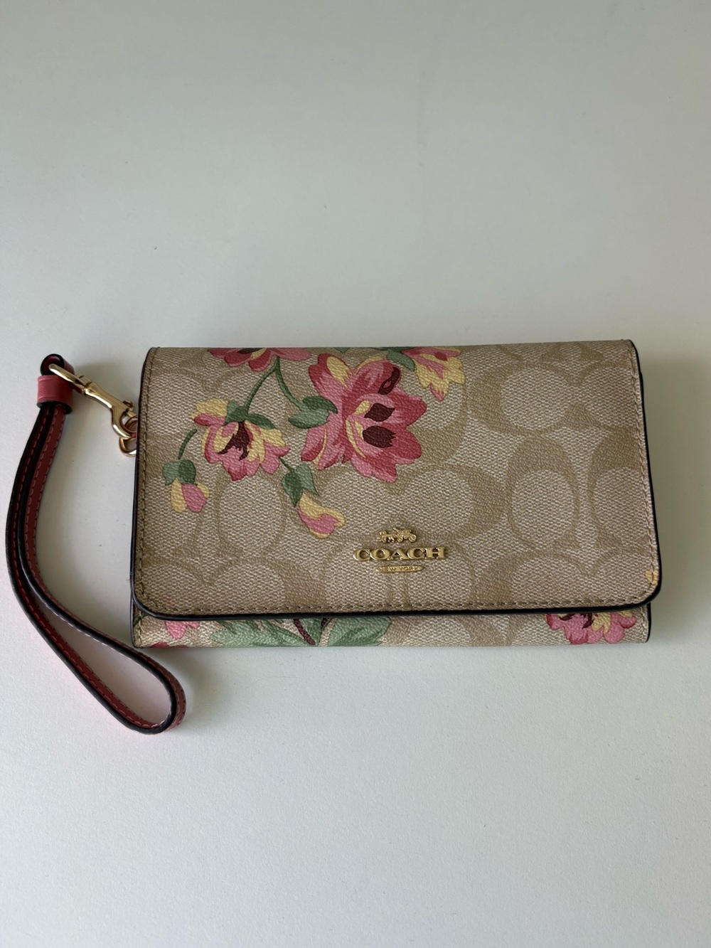 COACH Signature Lily Print Wallets wristlet